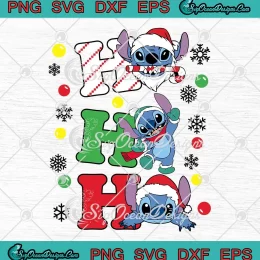 Ho Ho Ho Cute Santa Stitch SVG - Disney Christmas Holiday SVG PNG, Cricut File