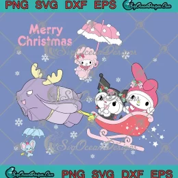 Kuromi My Melody And Baku SVG - Merry Christmas SVG - Hello Kitty Xmas SVG PNG, Cricut File