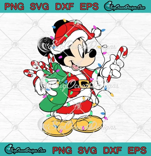 Mickey Mouse Christmas Lights SVG - Disney Couples Christmas SVG PNG, Cricut File