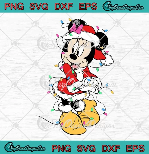Minnie Mouse Christmas Lights SVG - Disney Couples Christmas SVG PNG, Cricut File