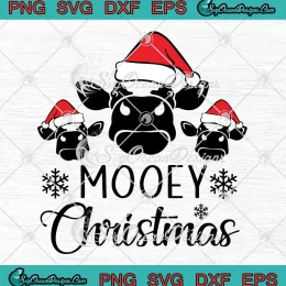 Mooey Christmas Cow Christmas SVG - Funny Xmas Moowy SVG PNG, Cricut File