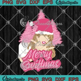 Pink Merry Swiftmas Vintage SVG - Taylor Swift SVG - Pink Santa Hat Christmas SVG PNG, Cricut File