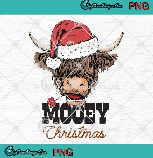 Retro Mooey Christmas PNG - Cow In Santa Hat PNG - Cow Lovers Xmas PNG JPG Clipart, Digital Download