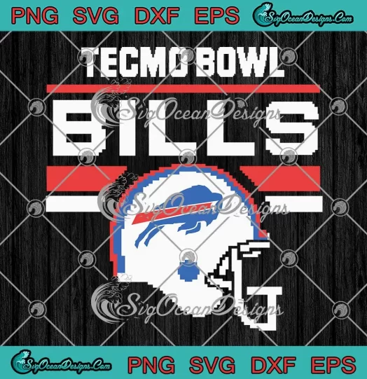 Tecmo Bowl Buffalo Bills Helmet SVG - NFL Buffalo Bills SVG - American Football SVG PNG, Cricut File