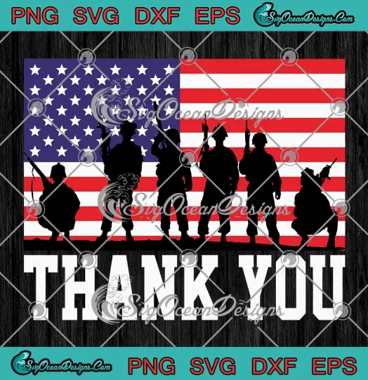 Thank You Veterans Patriotic SVG - Military American Flag SVG - Veterans Day SVG PNG, Cricut File