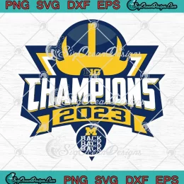 Big Champions 2023 SVG - Michigan Wolverines SVG - Back To Back Big Ten Football SVG PNG, Cricut File