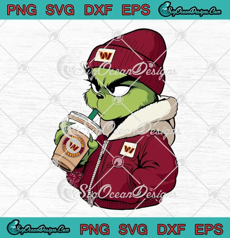 Bougie Grinch Washington Commanders SVG - NFL Football SVG - Christmas