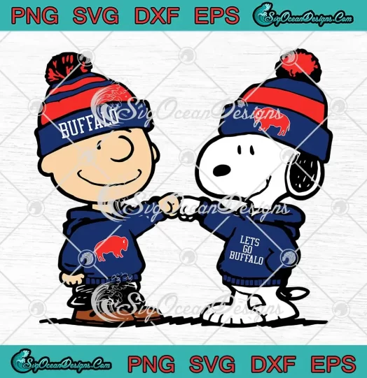 Charlie Brown Snoopy Buffalo Bills SVG - Let's Go Buffalo SVG - Christmas SVG PNG, Cricut File