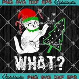 Christmas Santa Cat What Funny SVG - Christmas Holiday SVG PNG, Cricut File