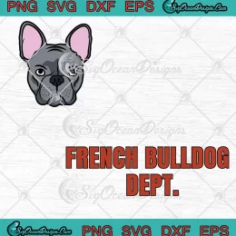 Cute French Bulldog Face SVG - French Bulldog Dept SVG PNG, Cricut File