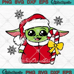 Cute Santa Baby Yoda Christmas SVG - Star Wars Christmas SVG PNG, Cricut File