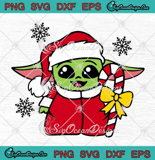 Cute Santa Baby Yoda Christmas SVG - Star Wars Christmas SVG PNG, Cricut File
