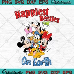 Disney Happiest Besties On Earth SVG - Mickey Mouse And Friends SVG PNG, Cricut File