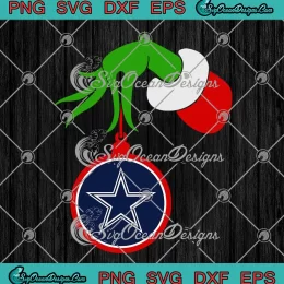 Grinch Hand Dallas Cowboys Ball SVG - Merry Christmas Football SVG PNG, Cricut File