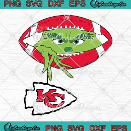 Grinch Hold Kansas City Chiefs Logo SVG - Football SVG - NFL Christmas SVG PNG, Cricut File