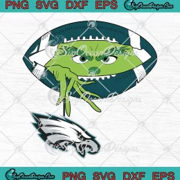 Grinch Hold Philadelphia Eagles Logo SVG - NFL Football SVG - Christmas SVG PNG, Cricut File