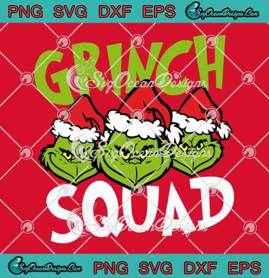 Grinch Squad Merry Christmas SVG - Match Family Christmas SVG PNG, Cricut File