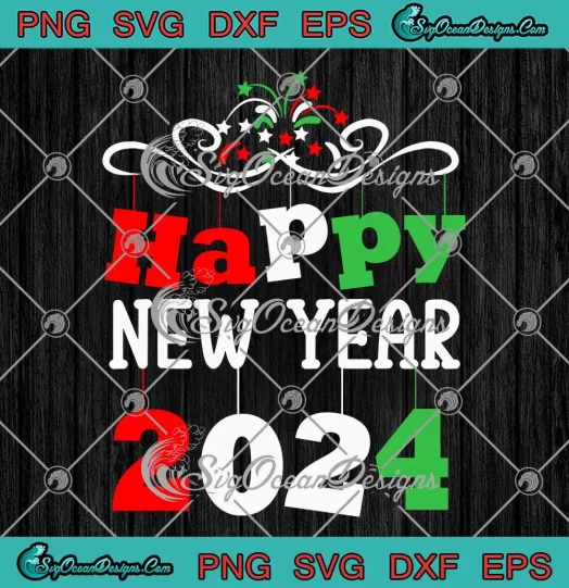 Happy New Year 2024 SVG - Family Matching Celebration Party SVG PNG, Cricut File