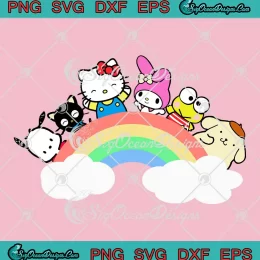 Hello Kitty And Friends Rainbow SVG - Family Matching Hello Kitty SVG PNG, Cricut File