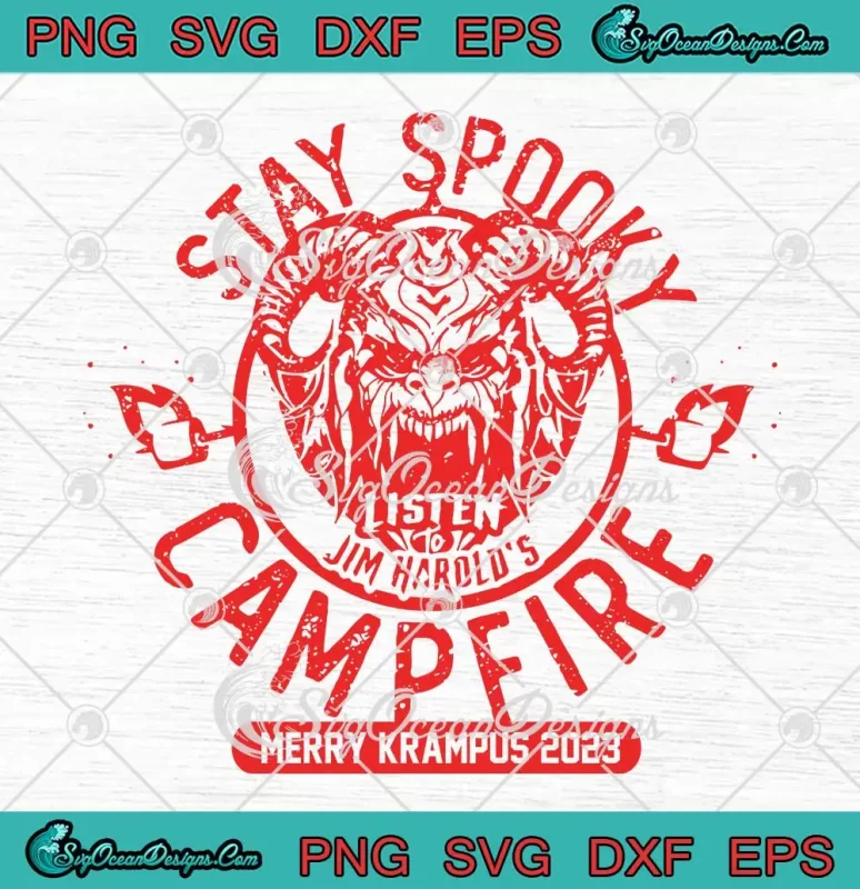 Merry Krampus 2023 SVG - Stay Spooky Campfire Christmas SVG PNG, Cricut