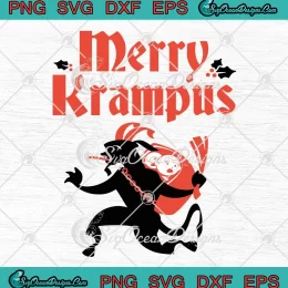 Merry Krampus Creepy Christmas SVG - Gothic Christmas SVG PNG, Cricut File