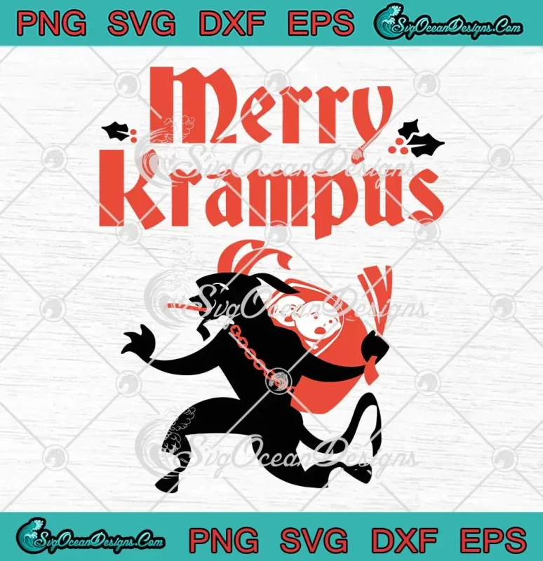 Merry Krampus Creepy Christmas SVG - Gothic Christmas SVG PNG, Cricut File