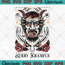 Merry Krampus Goth Christmas SVG - Horror Evil Horror Xmas SVG PNG, Cricut File