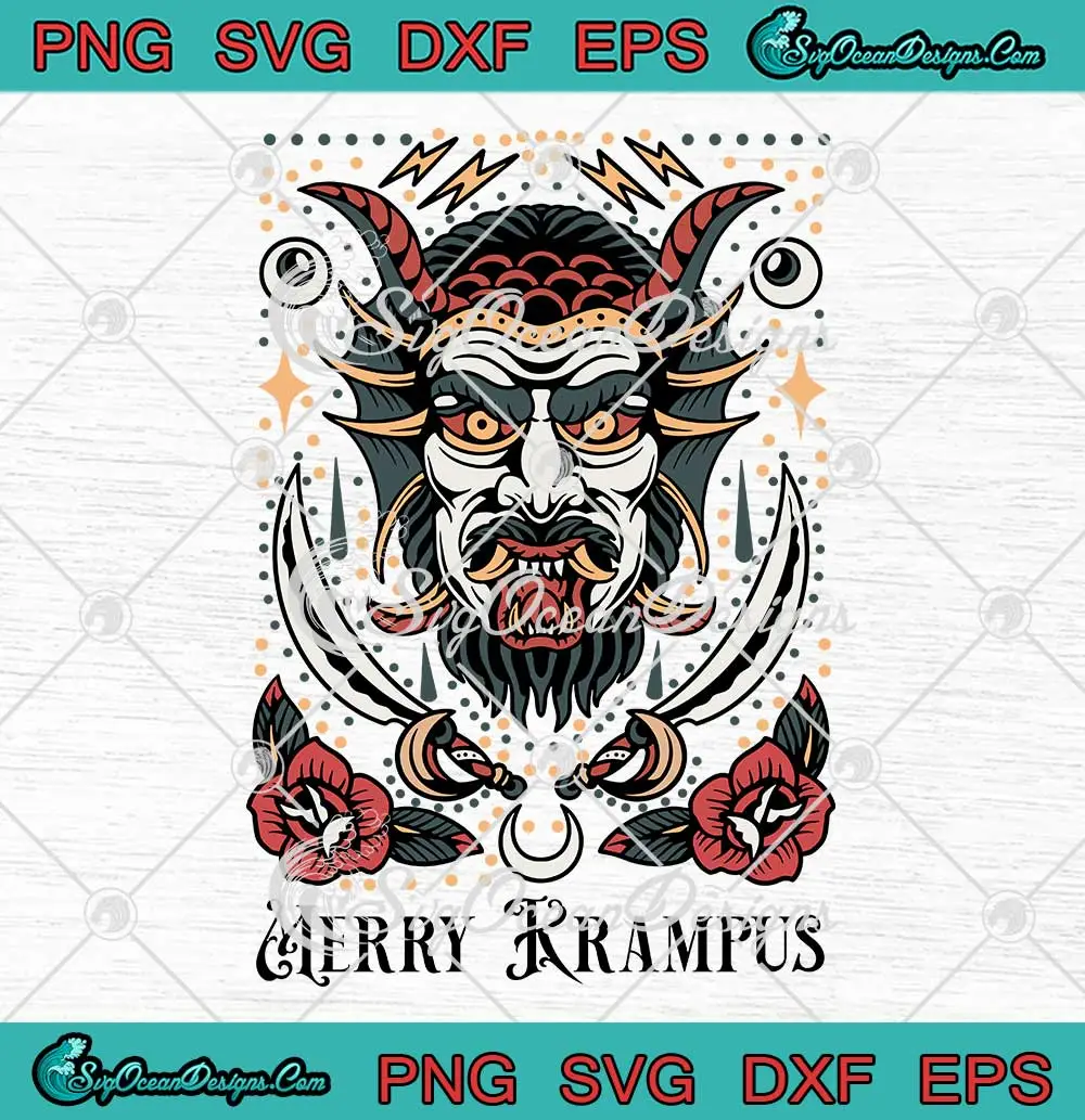 Merry Krampus Goth Christmas SVG - Horror Evil Horror Xmas SVG PNG