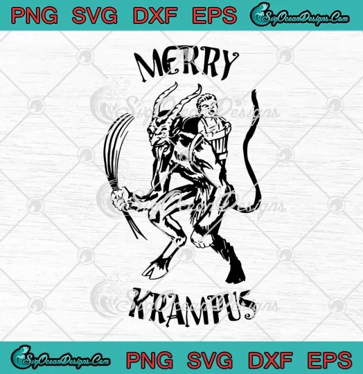 Merry Krampus Horror Xmas SVG - Krampus Creepy Christmas SVG PNG, Cricut File