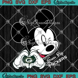 Mickey Mouse Love Green Bay Packers SVG - Disney NFL Football SVG PNG, Cricut File