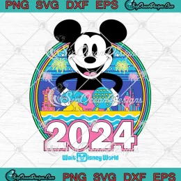Mickey Walt Disney World 2024 SVG - Mickey Mouse Disneyland 2024 SVG PNG, Cricut File