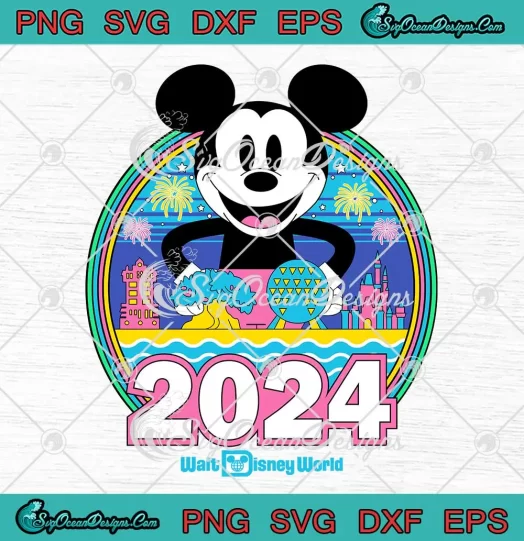 Mickey Walt Disney World 2024 SVG - Mickey Mouse Disneyland 2024 SVG PNG, Cricut File