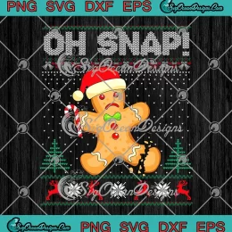 Oh Snap Ugly Christmas Sweater SVG - Gingerbread Man Christmas SVG PNG, Cricut File
