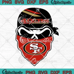 San Francisco 49ers Skull SVG - NFL 49ers Football Gift SVG PNG, Cricut File