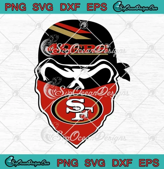 San Francisco 49ers Skull SVG - NFL 49ers Football Gift SVG PNG, Cricut File