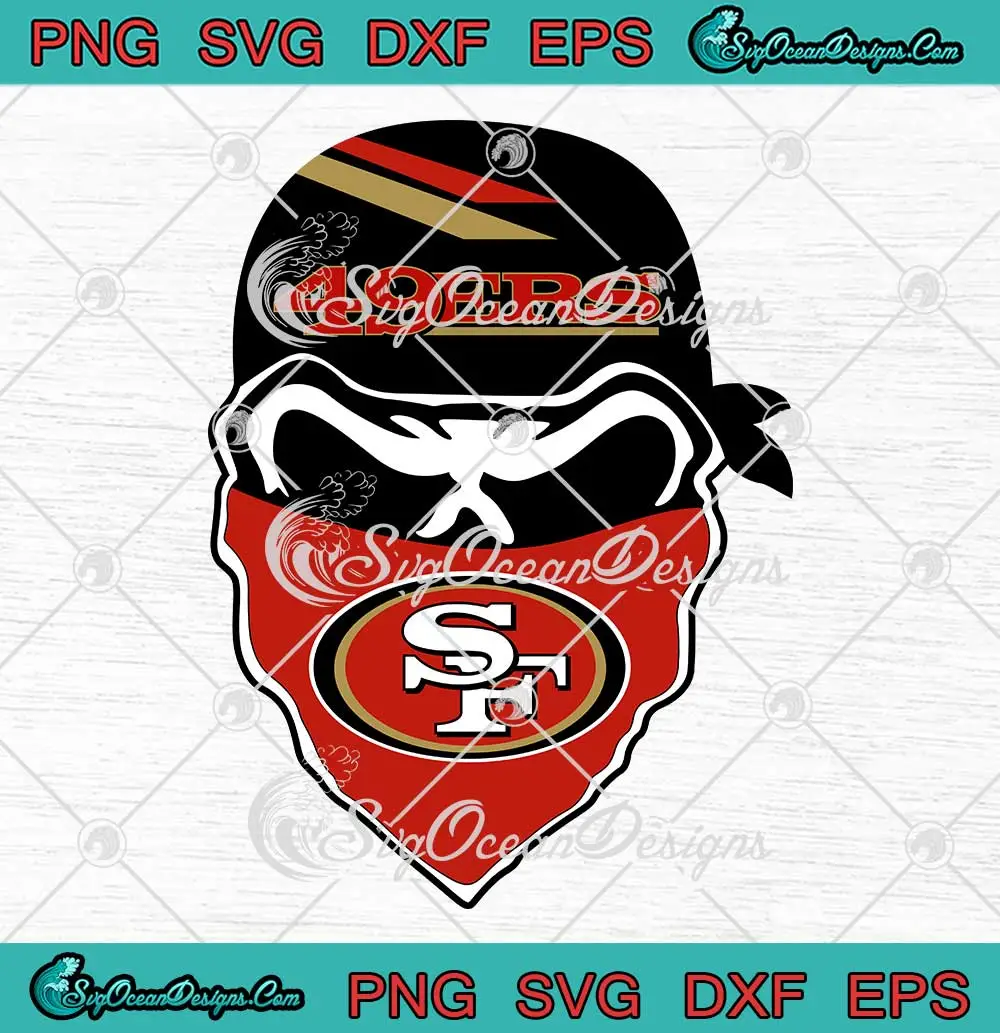 San Francisco 49ers Skull SVG - NFL 49ers Football Gift SVG PNG