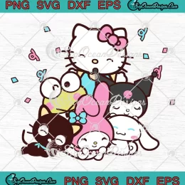 Sanrio Kuromi Hello Kitty Melody SVG - Hello Kitty Family SVG PNG, Cricut File