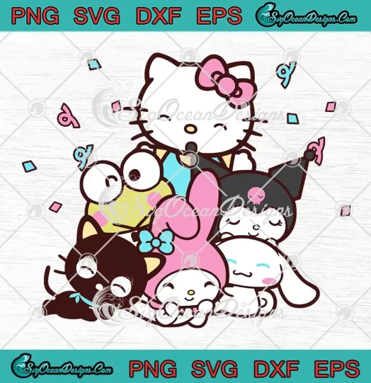 Sanrio Kuromi Hello Kitty Melody SVG - Hello Kitty Family SVG PNG, Cricut File