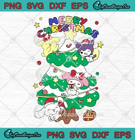 Sanrio Merry Christmas 2023 SVG - Hello Kitty Christmas SVG PNG, Cricut File