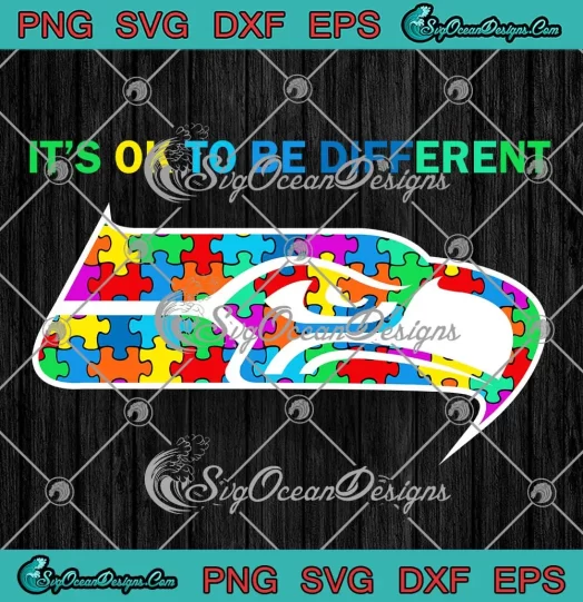 Seattle Seahawks Autism Awareness SVG - It's Ok To Be Different SVG PNG, Cricut File