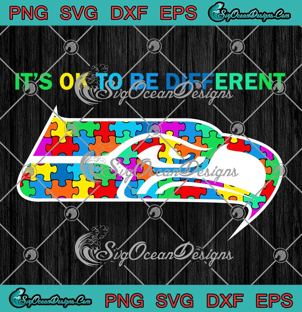 Seattle-Seahawks-Autism-Awareness-SVG---It's-Ok-To-Be-Different-SVG-PNG,-Cricut-File Seattle Seahawks Autism Awareness SVG - It's Ok To Be Different SVG PNG, Cricut File