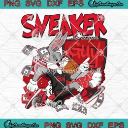 Sneaker Guy Bugs Bunny SVG - Matching Air Jordan 1 Retro Bred Banned SVG PNG, Cricut File