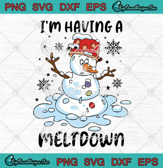 Snowman I'm Having A Meltdown SVG - Christmas Pajama Boys Girls SVG PNG, Cricut File
