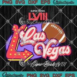 Super Bowl LVIII Purple Las Vegas SVG - American Football Championship SVG PNG, Cricut File