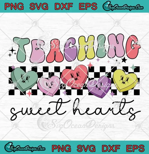 Teaching Sweethearts Retro SVG - Cute Valentine's Day SVG PNG, Cricut File