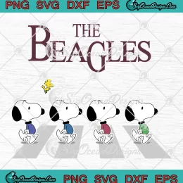 The Beagles Abbey Road Inspired SVG - Cute Snoopy Disney Peanuts SVG PNG, Cricut File