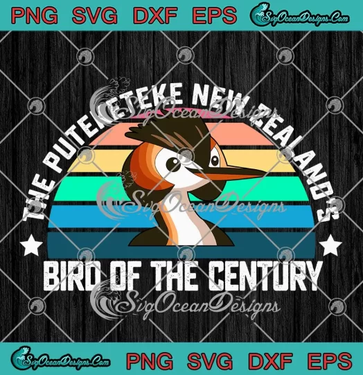 The Puteketeke New Zealand's SVG - Bird Of The Century Vintage SVG PNG, Cricut File