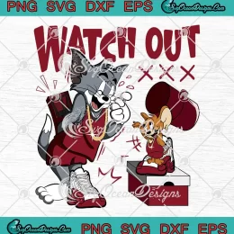 Watch Out Tom And Jerry SVG - Matching Air Jordan 12 Retro Cherry SVG PNG, Cricut File