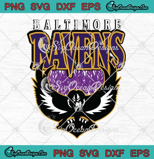 Baltimore Ravens Football Vintage SVG - American Football Fan Gifts SVG PNG, Cricut File