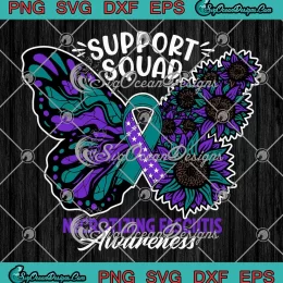 Butterfly Sunflowers Support Squad SVG - Necrotizing Fasciitis Awareness SVG PNG, Cricut File